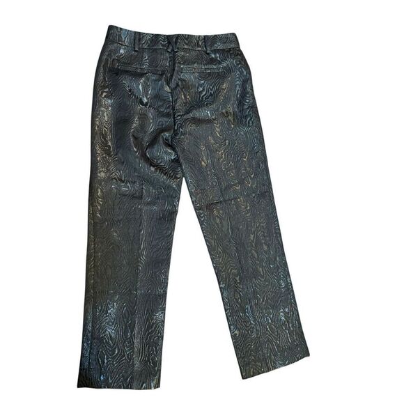 Anthropologie The Essential Slim Straight Pants Womens Sz 4 Black Motif Textured - Picture 4 of 16